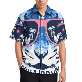 AILLOSA TH-493 Aloha Hawaii 3D Desen Kısa Kollu Erkek Gömlek