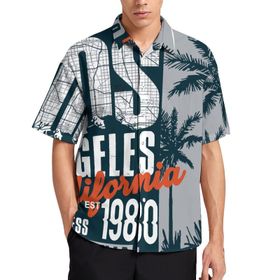 AILLOSA TH-498 Aloha Hawaii 3D Desen Kısa Kollu Erkek Gömlek