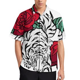 AILLOSA TH-499 Aloha Hawaii 3D Desen Kısa Kollu Erkek Gömlek