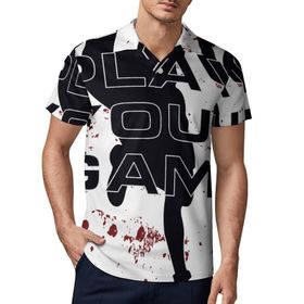 AILLOSA TH-500 3D Baskılı Desen Kısa Kollu Polo Yaka Erkek T-shirt