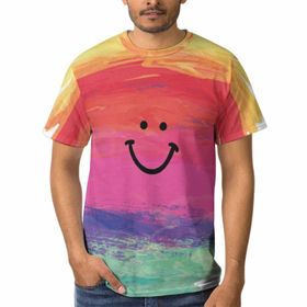 AILLOSA TH-74 3D Baskılı Desenli Kısa Kollu Erkek T-shirt