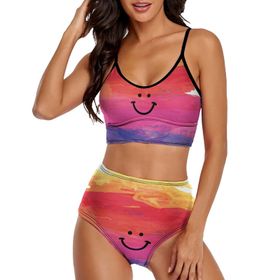 AILLOSA TH-74 Geniş Omuz Askılı Üçgen Bikini Üstü Alçak Bel İki Parça Kadın Bikini Seti