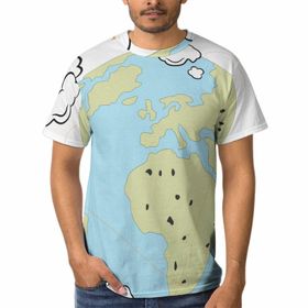 AILLOSA TH-76 3D Baskılı Desenli Kısa Kollu Erkek T-shirt