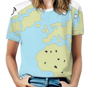 AILLOSA TH-76 Tamamı Baskılı Kısa Kollu Yuvarlak Yaka Kadın T-shirt
