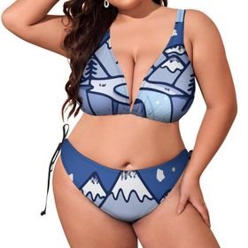 AILLOSA TH-98 Dolgulu İki Parça Büyük Beden Kadın Bikini Seti