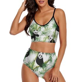 AILLOSA YH-10 Geniş Omuz Askılı Üçgen Bikini Üstü Alçak Bel İki Parça Kadın Bikini Seti