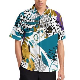 AILLOSA YH-100 Aloha Hawaii 3D Desen Kısa Kollu Erkek Gömlek