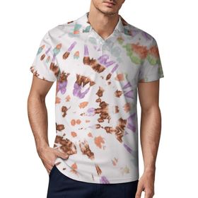 AILLOSA YH-102 3D Baskılı Desen Kısa Kollu Polo Yaka Erkek T-shirt
