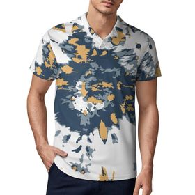 AILLOSA YH-104 3D Baskılı Desen Kısa Kollu Polo Yaka Erkek T-shirt