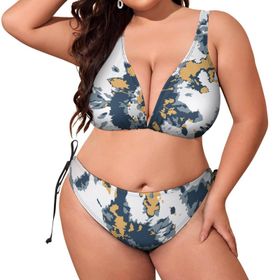 AILLOSA YH-104 Dolgulu İki Parça Büyük Beden Kadın Bikini Seti