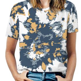 AILLOSA YH-104 Tamamı Baskılı Kısa Kollu Yuvarlak Yaka Kadın T-shirt