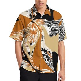 AILLOSA YH-106 Aloha Hawaii 3D Desen Kısa Kollu Erkek Gömlek