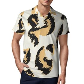 AILLOSA YH-108 3D Baskılı Desen Kısa Kollu Polo Yaka Erkek T-shirt