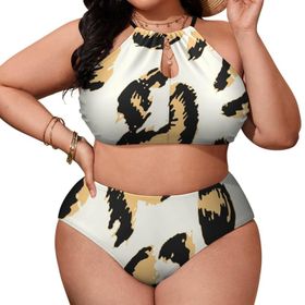 AILLOSA YH-108 Büyük Beden Geniş Askılı Orta Bel Büyük Beden Kadın Bikini Seti