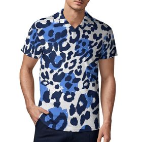 AILLOSA YH-109 3D Baskılı Desen Kısa Kollu Polo Yaka Erkek T-shirt