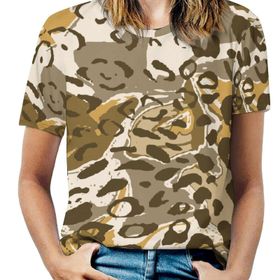 AILLOSA YH-110 Tamamı Baskılı Kısa Kollu Yuvarlak Yaka Kadın T-shirt