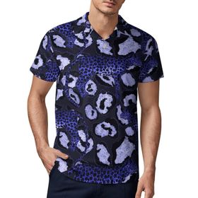 AILLOSA YH-111 3D Baskılı Desen Kısa Kollu Polo Yaka Erkek T-shirt