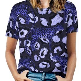 AILLOSA YH-111 Tamamı Baskılı Kısa Kollu Yuvarlak Yaka Kadın T-shirt
