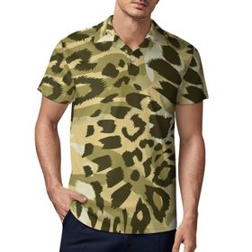 AILLOSA YH-112 3D Baskılı Desen Kısa Kollu Polo Yaka Erkek T-shirt