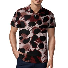 AILLOSA YH-113 3D Baskılı Desen Kısa Kollu Polo Yaka Erkek T-shirt