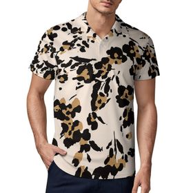AILLOSA YH-115 3D Baskılı Desen Kısa Kollu Polo Yaka Erkek T-shirt