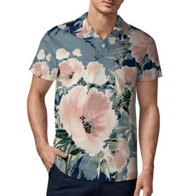 AILLOSA YH-118 3D Baskılı Desen Kısa Kollu Polo Yaka Erkek T-shirt