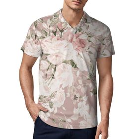 AILLOSA YH-121 3D Baskılı Desen Kısa Kollu Polo Yaka Erkek T-shirt