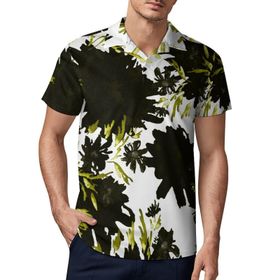 AILLOSA YH-123 3D Baskılı Desen Kısa Kollu Polo Yaka Erkek T-shirt