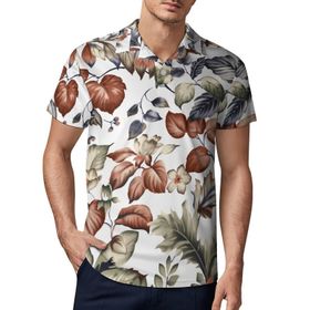 AILLOSA YH-124 3D Baskılı Desen Kısa Kollu Polo Yaka Erkek T-shirt