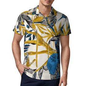 AILLOSA YH-125 3D Baskılı Desen Kısa Kollu Polo Yaka Erkek T-shirt