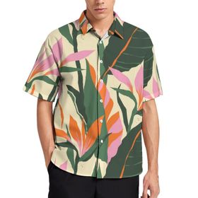 AILLOSA YH-127 Aloha Hawaii 3D Desen Kısa Kollu Erkek Gömlek