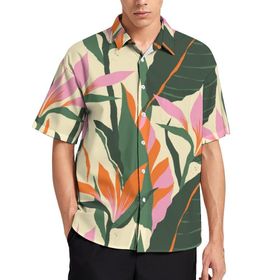 AILLOSA YH-127 Aloha Hawaii 3D Desen Kısa Kollu Erkek Gömlek