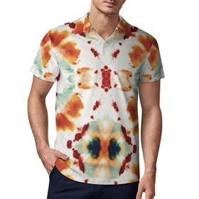 AILLOSA YH-129 3D Baskılı Desen Kısa Kollu Polo Yaka Erkek T-shirt