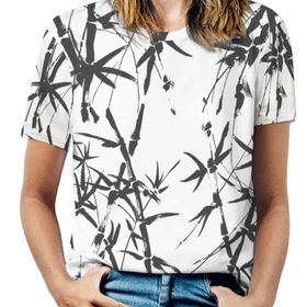 AILLOSA YH-135 Tamamı Baskılı Kısa Kollu Yuvarlak Yaka Kadın T-shirt