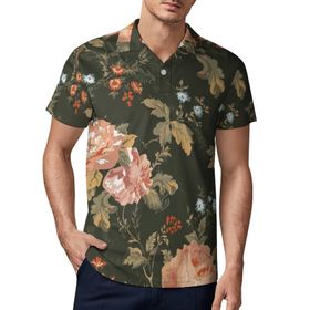 AILLOSA YH-14 3D Baskılı Desen Kısa Kollu Polo Yaka Erkek T-shirt