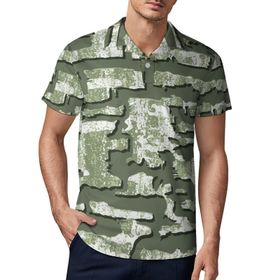 AILLOSA YH-143 3D Baskılı Desen Kısa Kollu Polo Yaka Erkek T-shirt