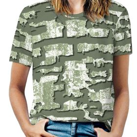 AILLOSA YH-143 Tamamı Baskılı Kısa Kollu Yuvarlak Yaka Kadın T-shirt