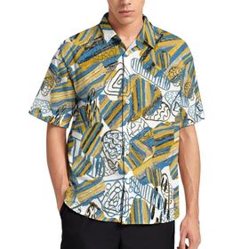 AILLOSA YH-147 Aloha Hawaii 3D Desen Kısa Kollu Erkek Gömlek
