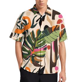 AILLOSA YH-148 Aloha Hawaii 3D Desen Kısa Kollu Erkek Gömlek