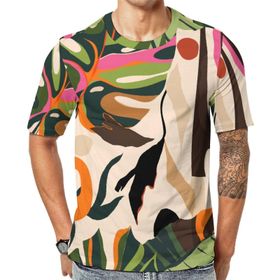 AILLOSA YH-148 Baskılı Desenli Kısa Kollu Unisex T-shirt