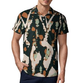 AILLOSA YH-153 3D Baskılı Desen Kısa Kollu Polo Yaka Erkek T-shirt