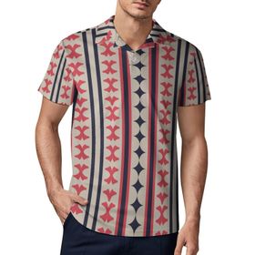 AILLOSA YH-154 3D Baskılı Desen Kısa Kollu Polo Yaka Erkek T-shirt