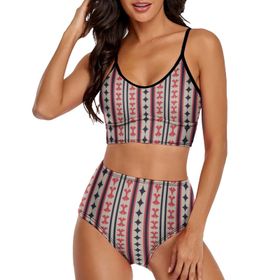 AILLOSA YH-154 Üstü Üçgen Geniş Omuz Askılı Alçak Bel İki Parça Kadın Bikini Seti