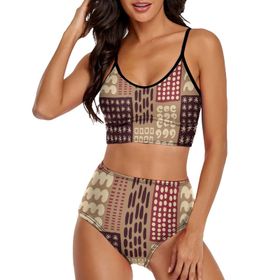 AILLOSA YH-155 Üstü Üçgen Geniş Omuz Askılı Alçak Bel İki Parça Kadın Bikini Seti