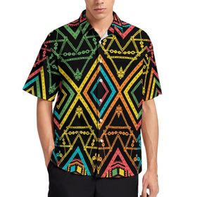AILLOSA YH-158 Aloha Hawaii 3D Desen Kısa Kollu Erkek Gömlek