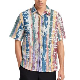 AILLOSA YH-161 Aloha Hawaii 3D Desen Kısa Kollu Erkek Gömlek