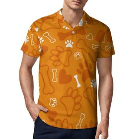 AILLOSA YH-166 3D Baskılı Desen Kısa Kollu Polo Yaka Erkek T-shirt