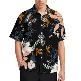 AILLOSA YH-17 Aloha Hawaii 3D Desen Kısa Kollu Erkek Gömlek