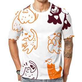 AILLOSA YH-172 Baskılı Desenli Kısa Kollu Unisex T-shirt