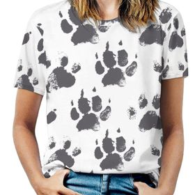 AILLOSA YH-173 Tamamı Baskılı Kısa Kollu Yuvarlak Yaka Kadın T-shirt